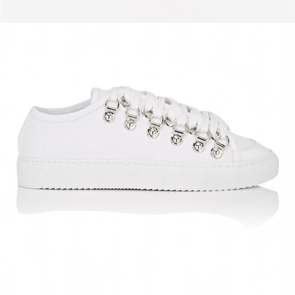 J. W.‎ Anderson Canvas Eyelet White Women's Sneakers Low Top 37 - Picture 1 of 10